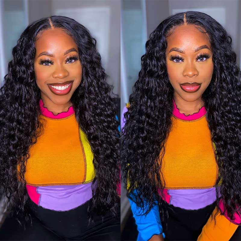 Ali Annabelle Wet And Wavy Frontal Wig 13x4 Water Wave Transparent Lace Front Human Hair Wigs