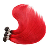 Ali Annabelle 1B/Red Virgin Straight Hair Bundles Ombre Human Hair Bundles 3 PCS