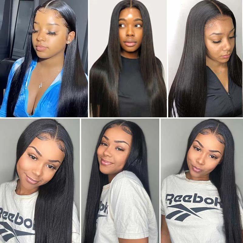 Ali Annabelle Long Straight Human Hair Wigs 26 28 30 32inch Brazilian 13x4 Lace Front Wig