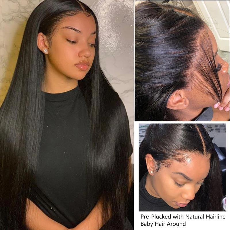 Ali Annabelle Long Straight Human Hair Wigs 26 28 30 32inch Brazilian 13x4 Lace Front Wig