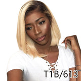 Ali Annabelle 1B/613 Dark Root Honey Blonde Bob Wig Short Straight Human Hair Wigs