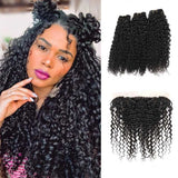 Ali Annabelle Deep Wave Human Hair Bundles With Lace Frontal Black Hairstyles