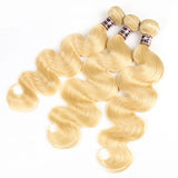 Ali Annabelle 613 Body Wave Human Hair Bundles With Closure Brazilian Blonde Hair With Lace Closure