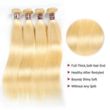 Ali Annabelle 613 Honey Blonde Remy Brazilian Straight Human Hair Bundles Deal