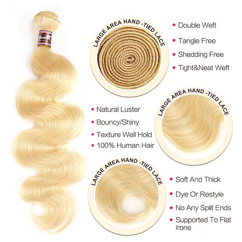 Ali Annabelle 613 Honey Blonde Peruvian Body Wave Weave Human Hair Bundles