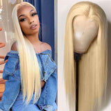 Ali Annabelle 613 Honey Blonde Wig Straight Human Hair Wigs 4x4 Pre Plucked 5x5 Lace Closure Wig
