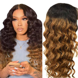 Ali Annabelle 1B/30 Two Tone Color Loose Deep Wave Colored Ombre Human Hair Wigs
