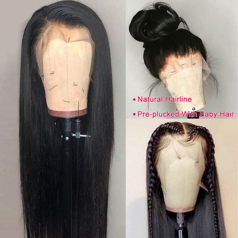 Ali Annabelle Glueless Straight Virgin Hair 4x4 13x4 Human Hair Lace Closure Frontal Wig