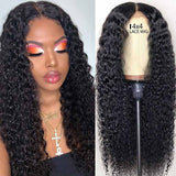 Pre Plucked Kinky Curly Lace Closure Human Hair Wigs-4
