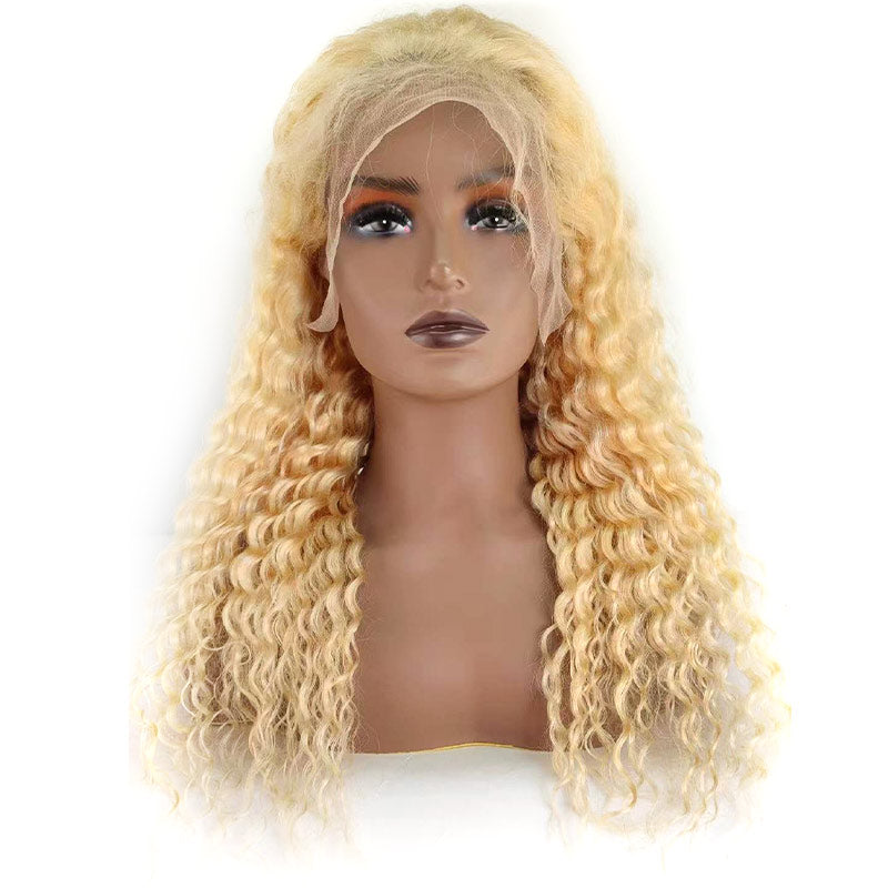 Ali Annabelle Deep Wave 613 Blonde Transparent Lace Front Human Hair Wigs