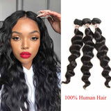 Malaysian Remy Loose Wavy Human Hair Weave Bundles-5