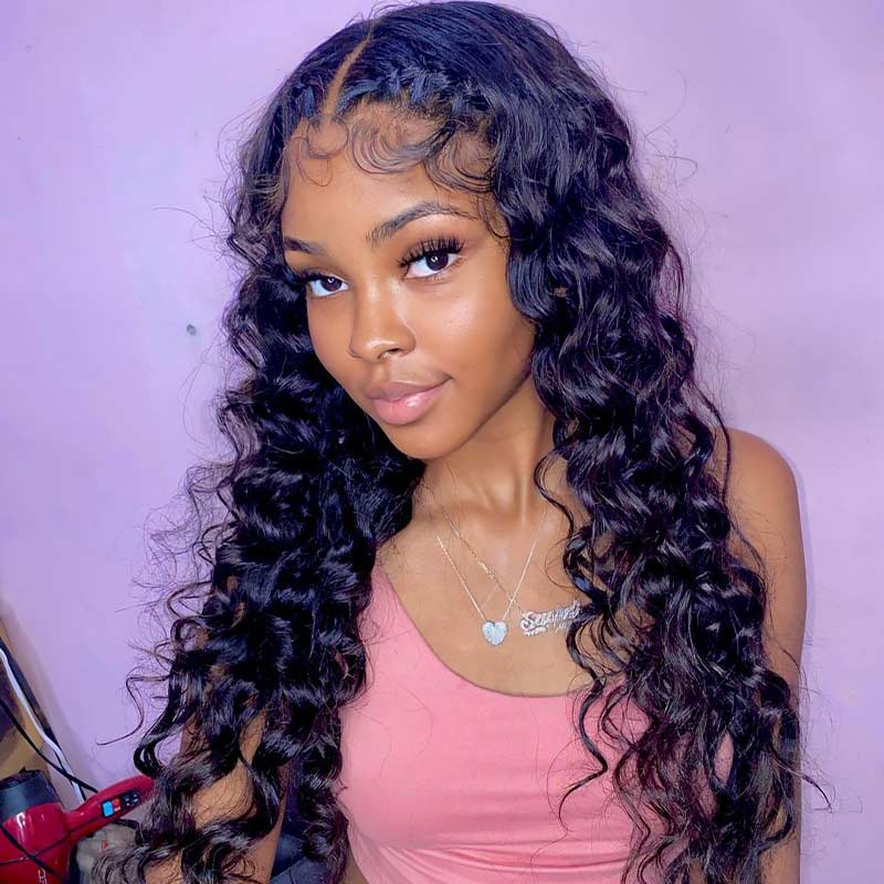 Order 4x4 Brazilian Loose Deep Wave Lace Closure Human Hair Wigs ...