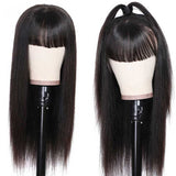 Ali Annabelle 13x4 Straight Lace Front Human Hair Wigs with Bangs 150% Density