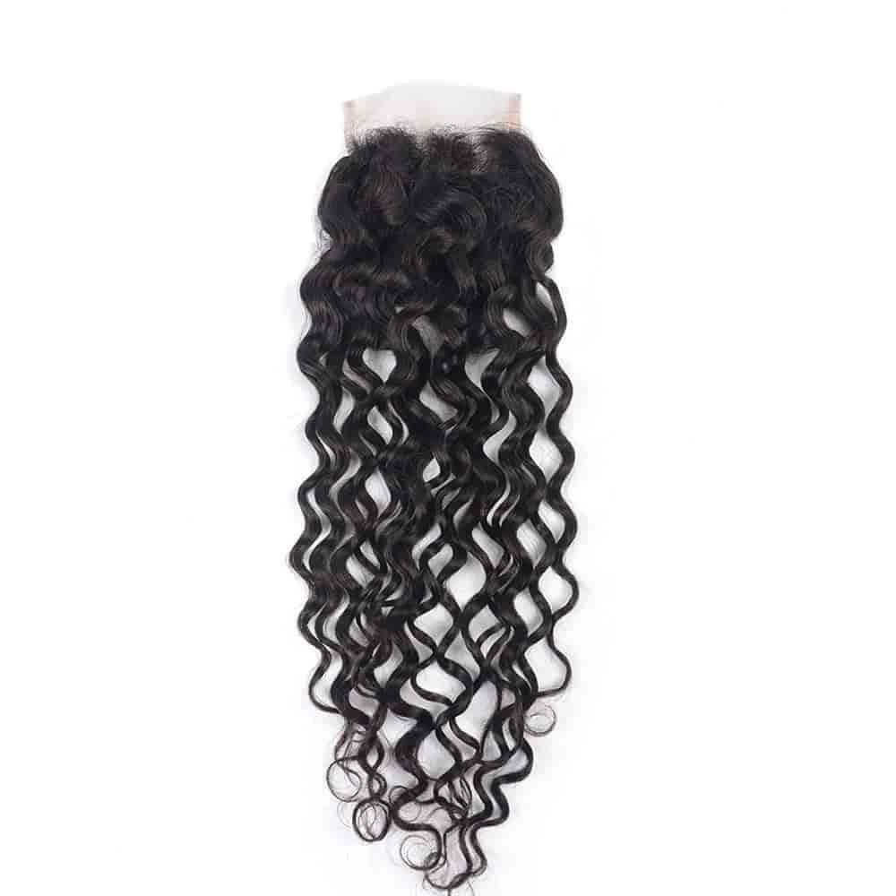 Ali Annabelle Water Wave Human Hair Lace Closure Free/Middle Part 10-20inch