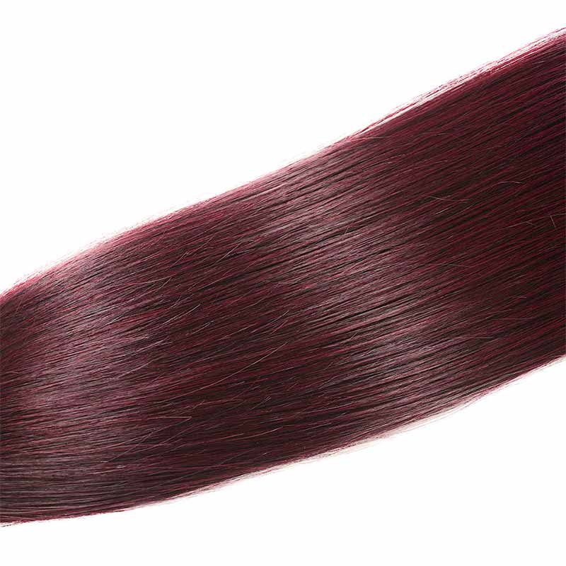 Ali Annabelle Ombre 1B/99J Burgundy Red Brazilian Straight Human Hair Bundles
