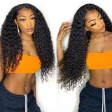 Pre Plucked Kinky Curly Lace Closure Human Hair Wigs-6