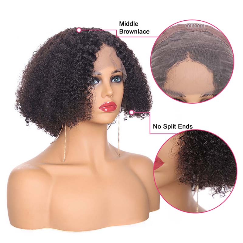 Ali Annabelle Short Curly Wig Bob Lace Front Human Hair Wigs