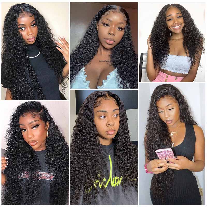 Pre Plucked Kinky Curly Lace Closure Human Hair Wigs-7