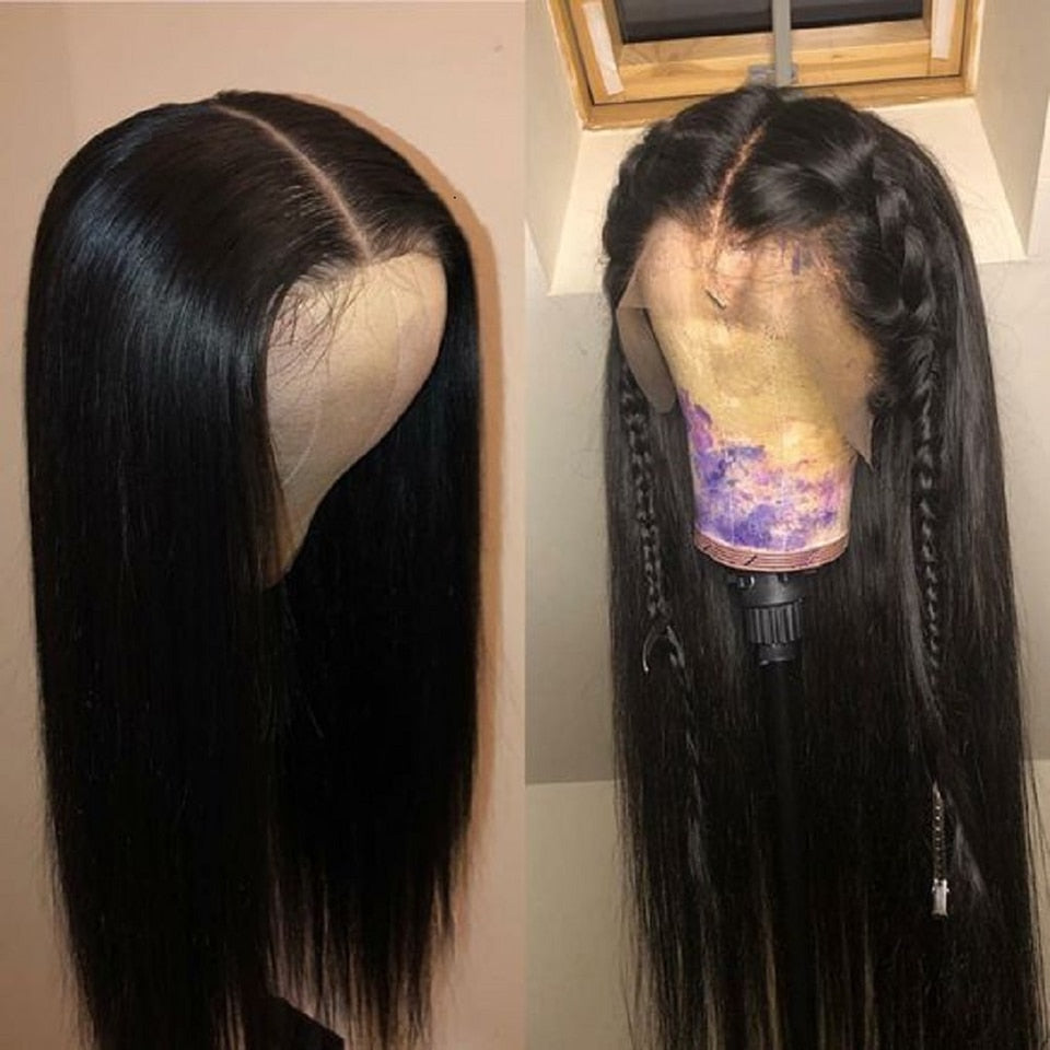 -Peruvian Pre Plucked Straight Lace Front Human Hair Wigs-8
