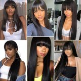 Ali Annabelle 13x4 Straight Lace Front Human Hair Wigs with Bangs 150% Density