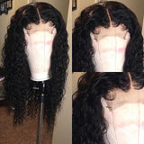 Pre Plucked Kinky Curly Lace Closure Human Hair Wigs-5