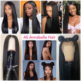 Ali Annabelle 13x4 HD Straight Lace Front Human Hair Wigs With Baby Hair