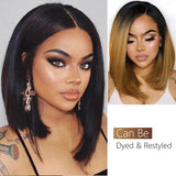 Ali Annabelle Brazilian Quick Weave Short Bob Wigs Straight Lace Front Human Hair Wig