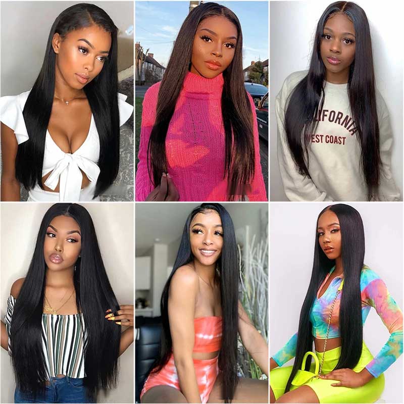 Ali Annabelle 26 28 30 32inch Brazilian Straight Lace Closure Wig Long Human Hair Wigs 4x4 Lace With Baby Hair