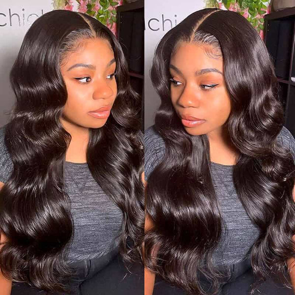 Order Peruvian Body Wave Lace Front Human Hair Wigs Pre Plucked Remy ...