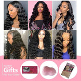 Ali Annabelle Loose Wave with Ear To Ear Frontal Closure Human Hair Weave Bundles