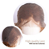 Ali Annabelle Highlight Honey Blonde on Brown Hair Water Wave 4x4 13x4 Human Hair Wigs