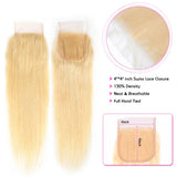 Ali Annabelle Bone Straight 613 Blonde Human Hair Bundles With Closure Quick Weave Sew In Styles