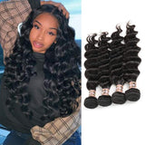 Ali Annabelle 4 Bundles Deal Remy Loose Wave Wavy Human Hair Weave Bundles For Women