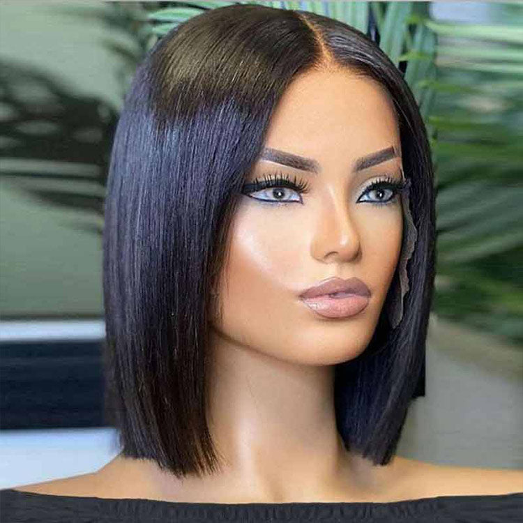 Ali Annabelle UR Series Short Bob Wig Straight 13x5x1 T Part Human Hair Wigs for Black Women Pre Plucked Transparent Frontal Wig Brazilian Lace Wigs