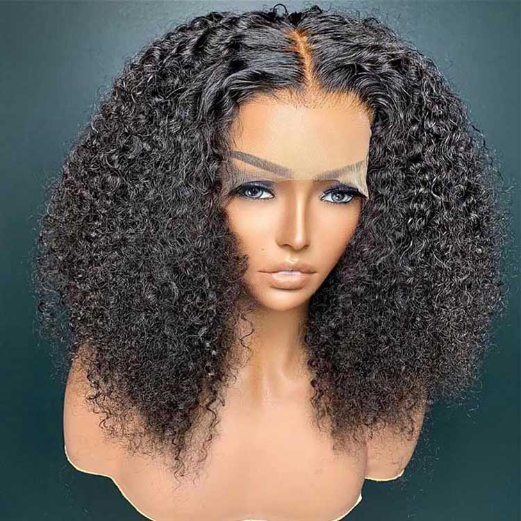 Ali Annabelle UR Series Human Hair Jerry Curly 13x5x1 T Part Bob Brazilian Remy Human Hair Wigs For Women 180% Density
