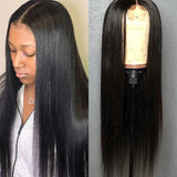 Ali Annabelle T Part Long Straight Human Hair Wigs Pre Plucked Lace Part Wig
